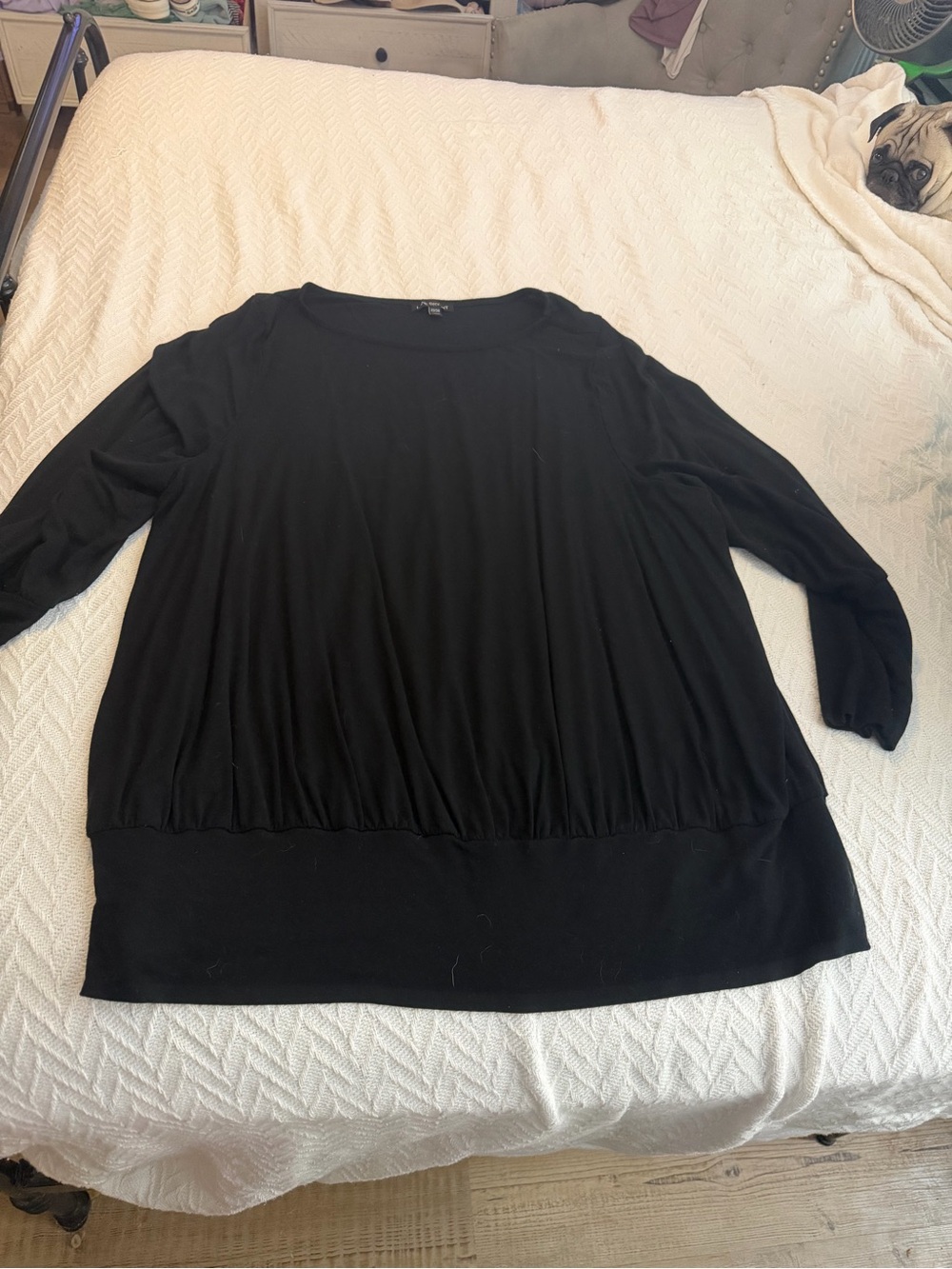 Black Women’s Relaxed 3/4 Sleeve Top